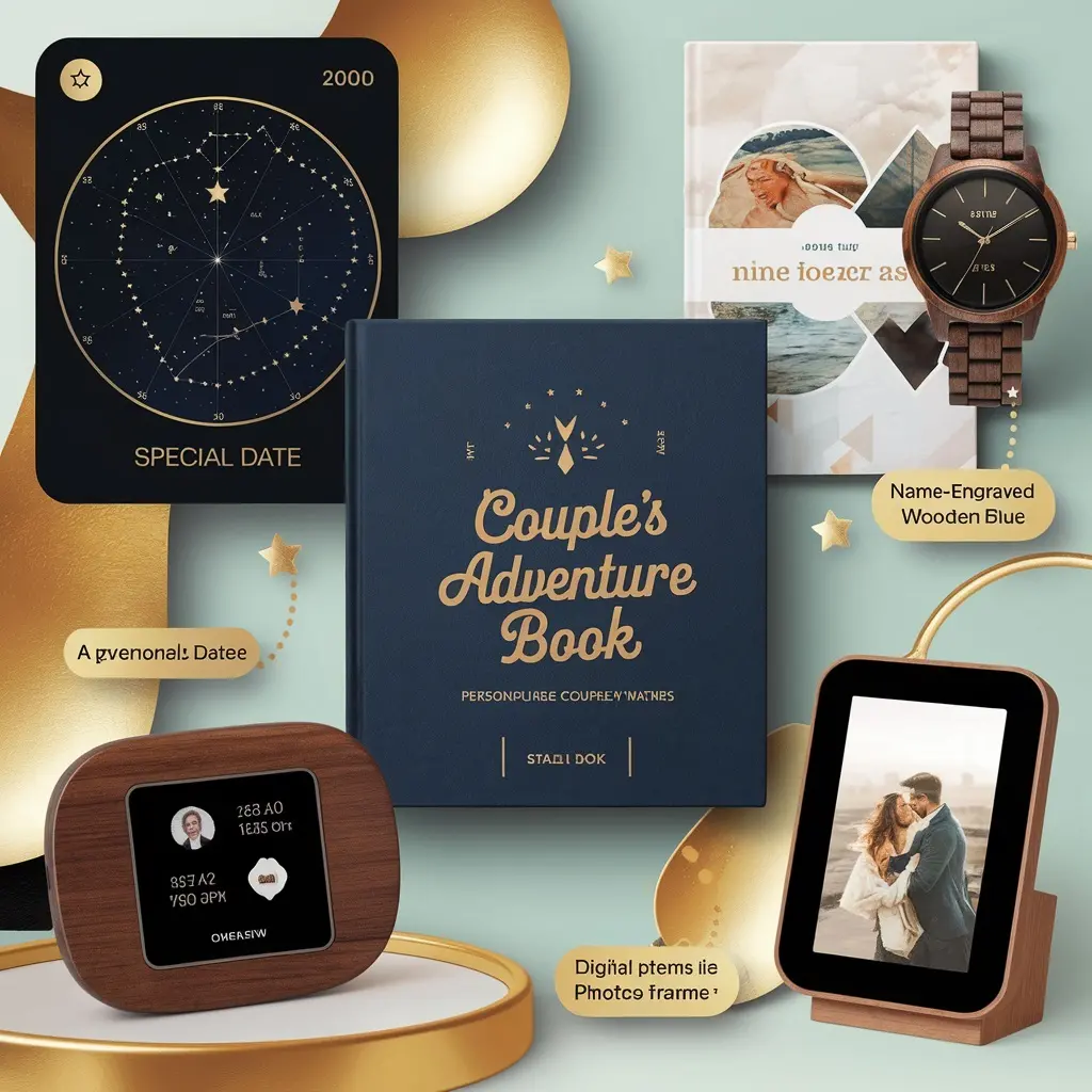Unique Gift Ideas for Married Couples - Personalized Star Maps, Adventure Books, Engraved Watches, and Digital Photo Frames