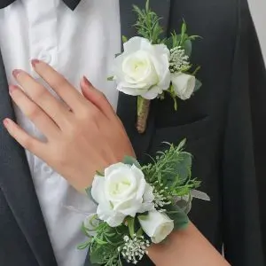 Groom Bride couple men women Silk Rose flower Boutonniere Wedding Corsages and Boutonnieres for Artificial Flowers Bouquet Corsages Brooch Lapel Pins nuekin gift shop drop shipping worldwide